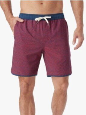 Fair Harbor Anchor Hybrid Trunk Swim Shorts Liner Red Blue XL